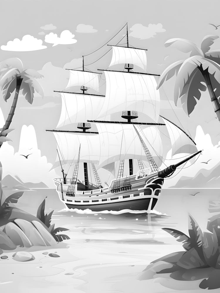 Illustration Of A Pirate Ship