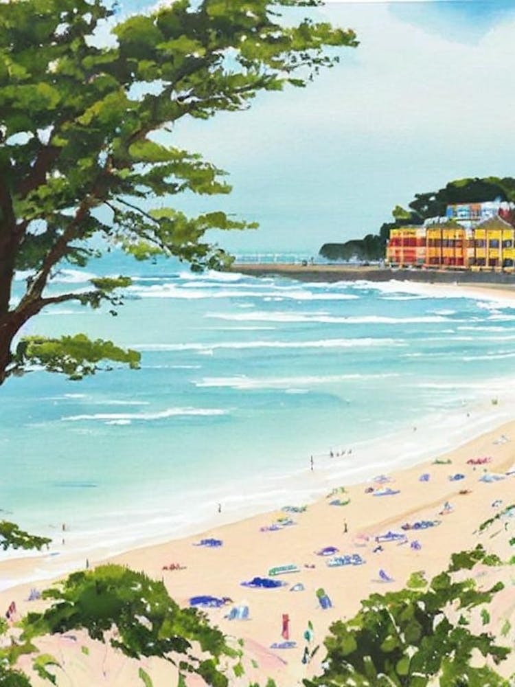 Bournemouth Beach, Dorset Contemporary Illustration 2 