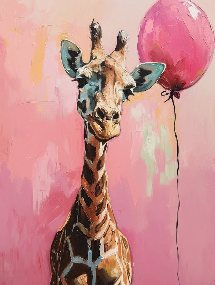 Cute Giraffe 1 With Balloon