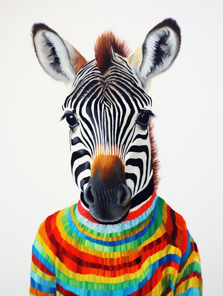 Baby Animal Wearing Sweater Zebra 2