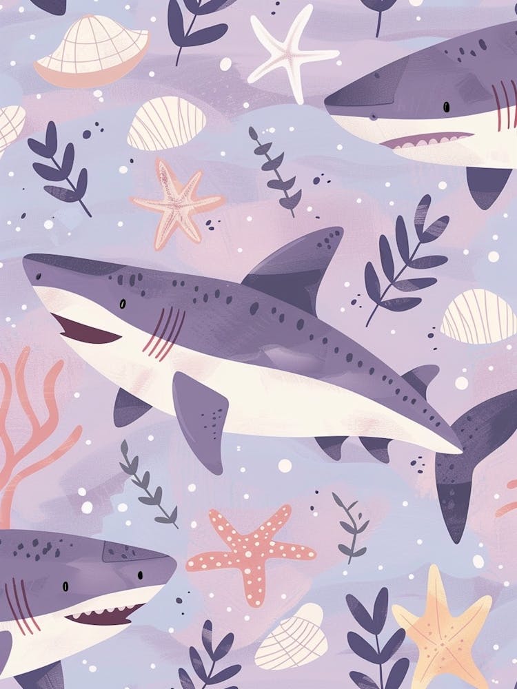 Purple Bamboo Shark Illustration 3