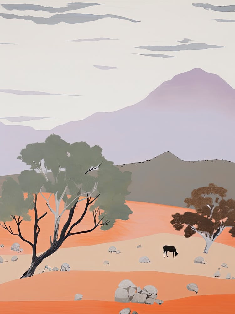 Karoo Desert   South Africa, Contemporary Abstract Illustration 4