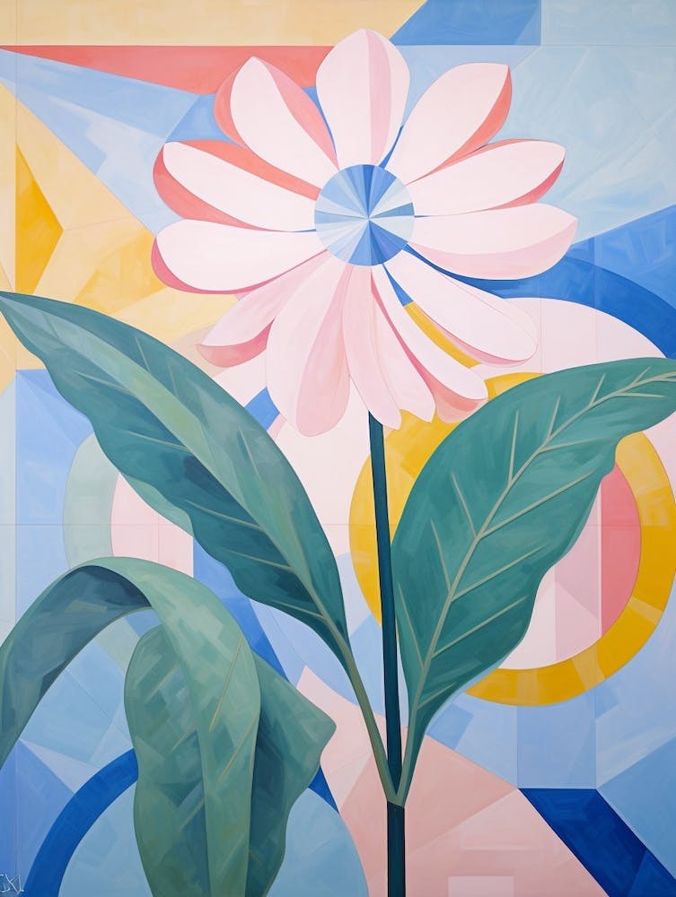 Oxeye Daisy 2 Hilma Af Klint Inspired Pastel Flower Painting