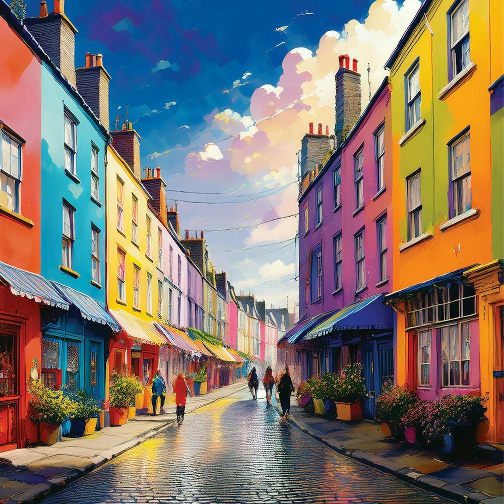 A Framed Irish Of Quay Street In Galway Ireland