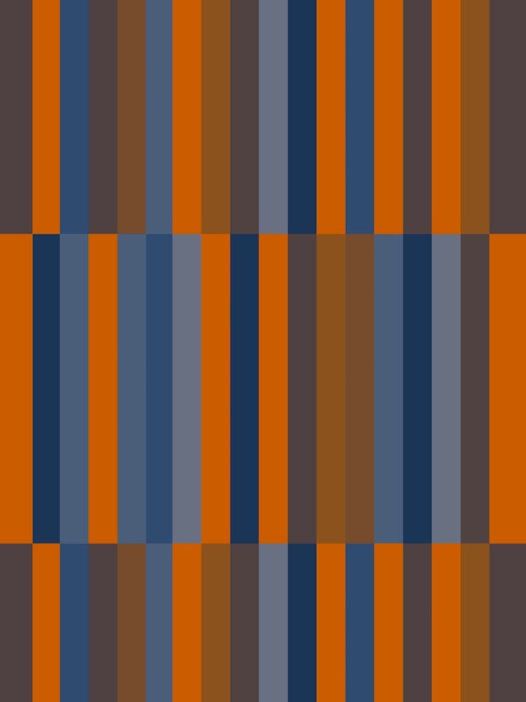 Striped Pattern Orange and Blue Multi