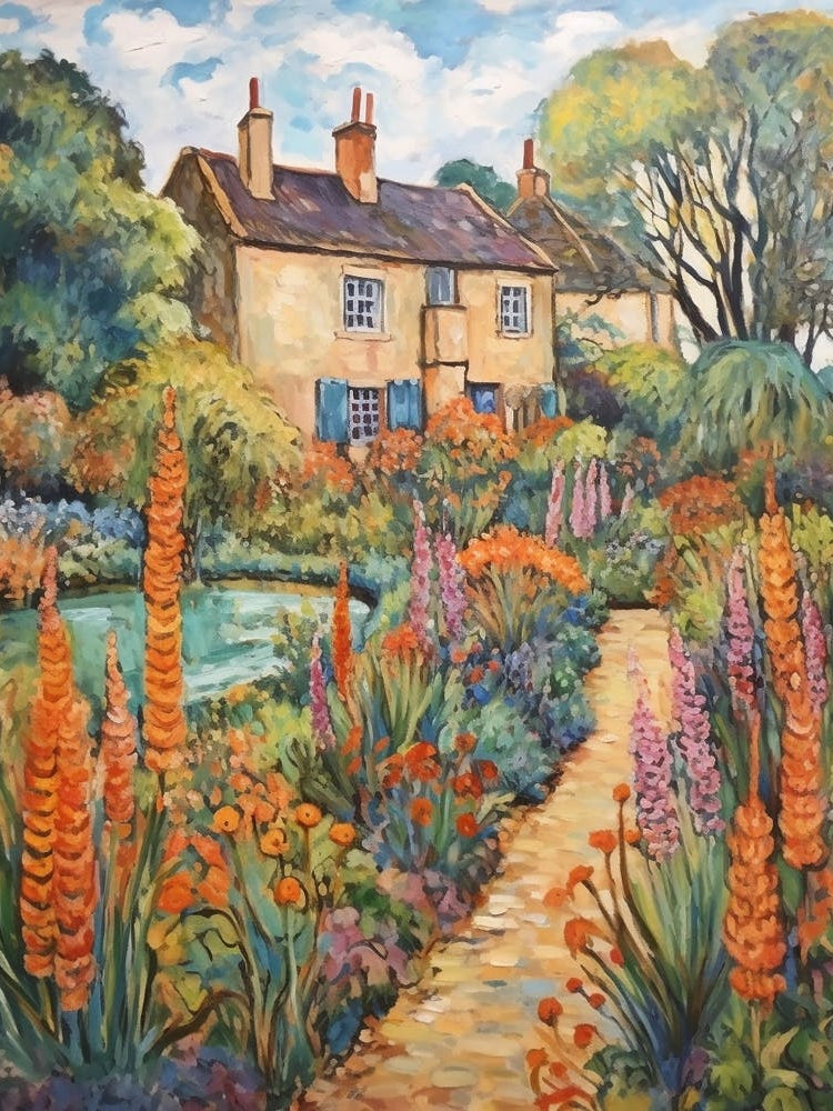 Autumn Gardens Painting Hidcote Manor Garden United Kingdom 3