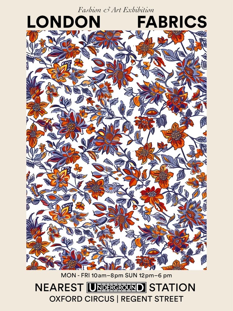 Poster Petal Delight London Fabrics Floral Pattern 2