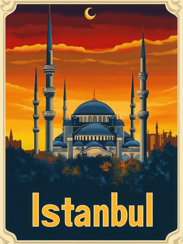 Aihrgdesign A Retro Travel Poster For Istanbul Featuring The 6