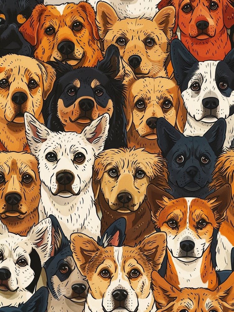 Perfectly Repeatable Artwork With Cute Dog Faces 27
