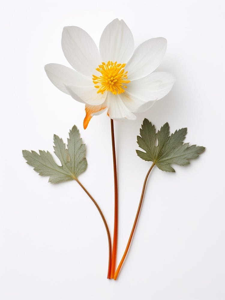 Pressed Wildflower Botanical Art Bloodroot 1