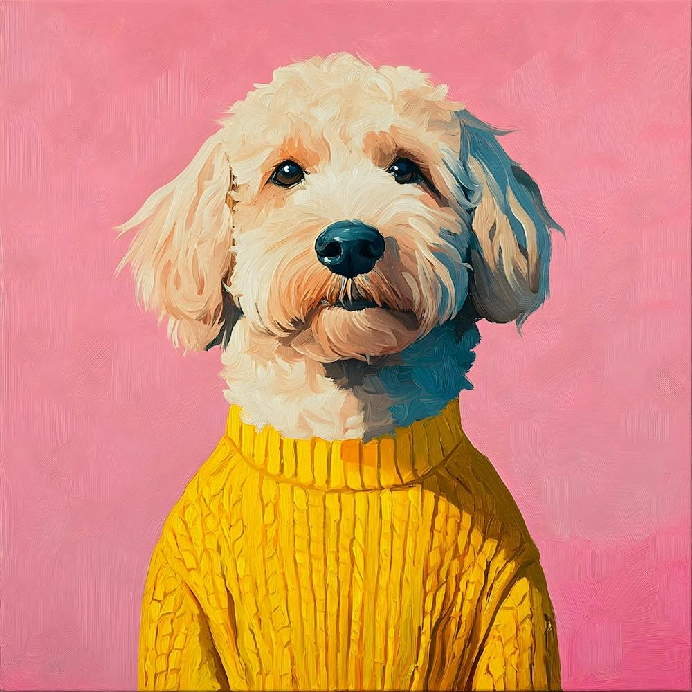 Goldendoodle Yellow And Pink 1