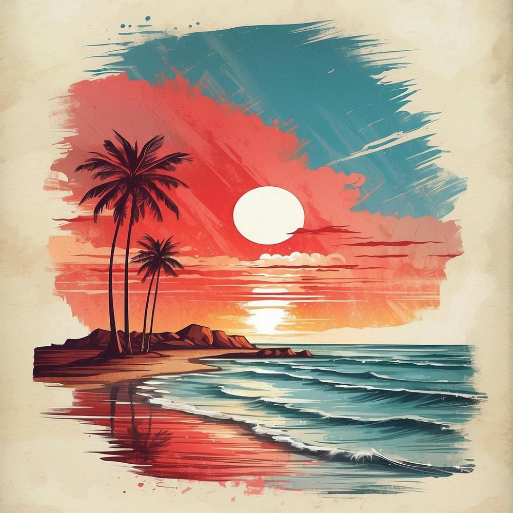 Sunset With Palm Trees