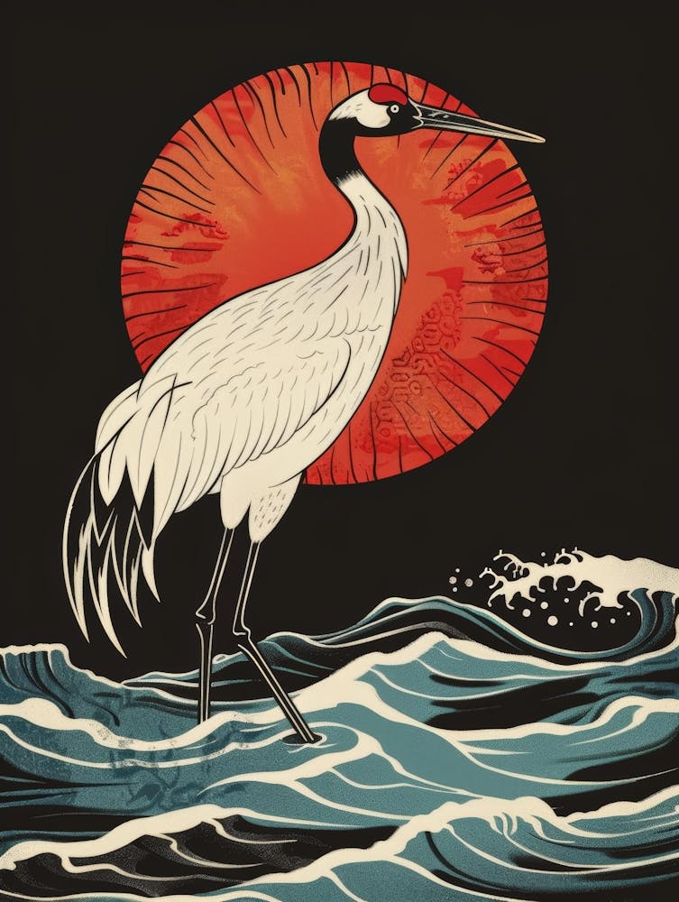 Crane In The Sea