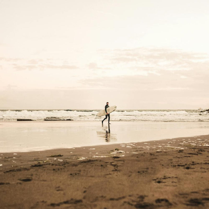 Pink Sunset Surfer Square