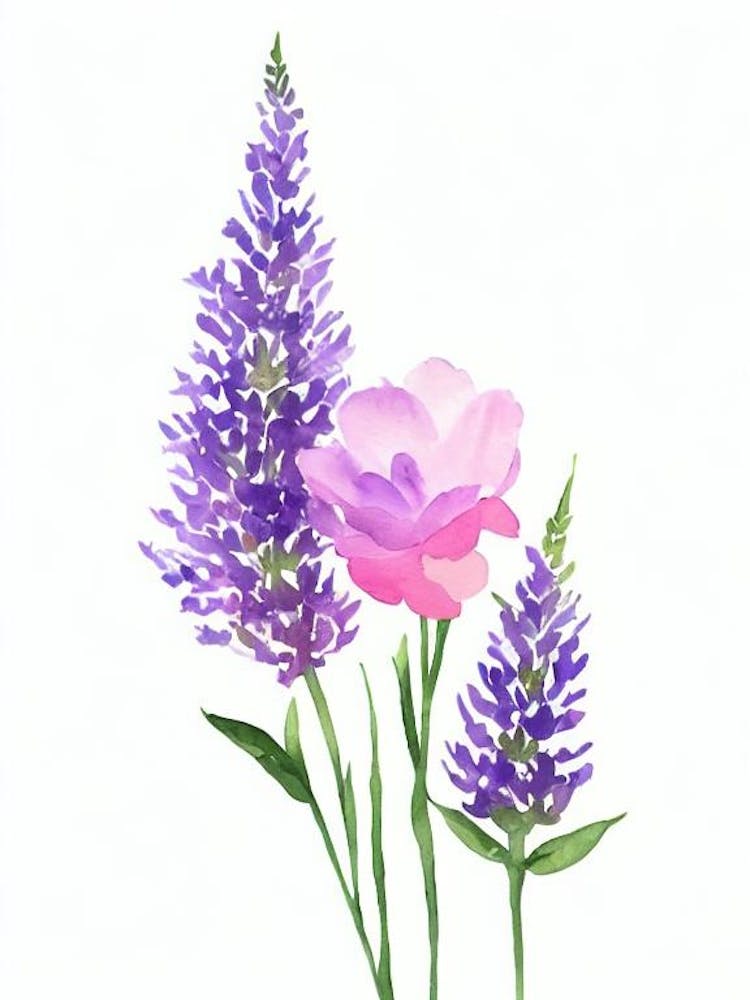 Lavendel 2 Aquarellblume