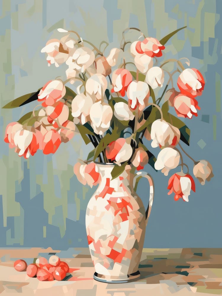 Bleeding Heart Flower Still Life Painting 4 Dreamy