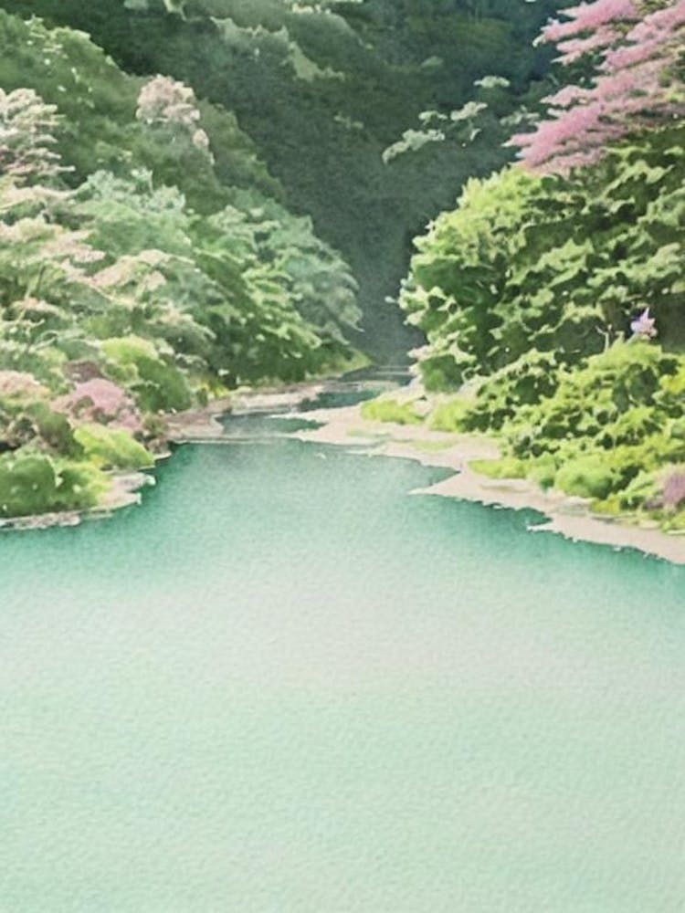 Fuji Hakone Izu National Park Japan Water Colour Poster