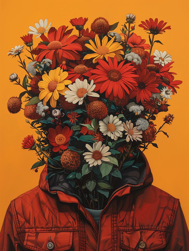 Blumen auf dem Kopf