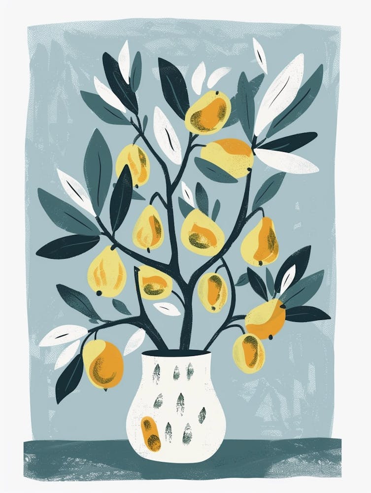 Pear Tree Flat Illustration 8
