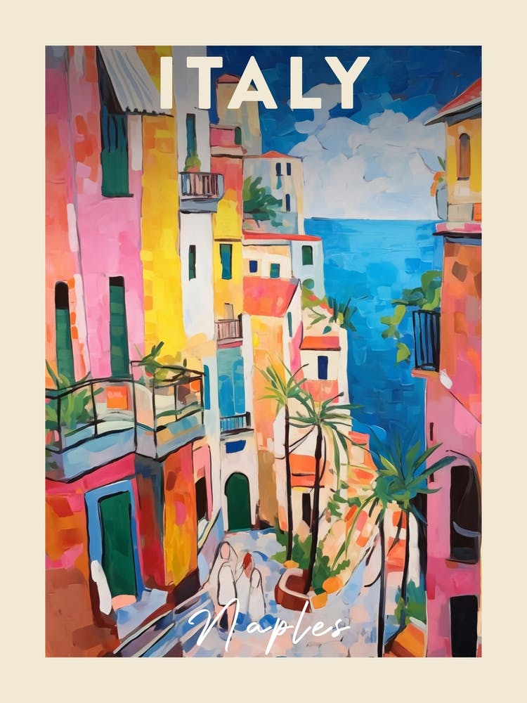 Naples Italy 1 Fauvist Painting Travel Poster
