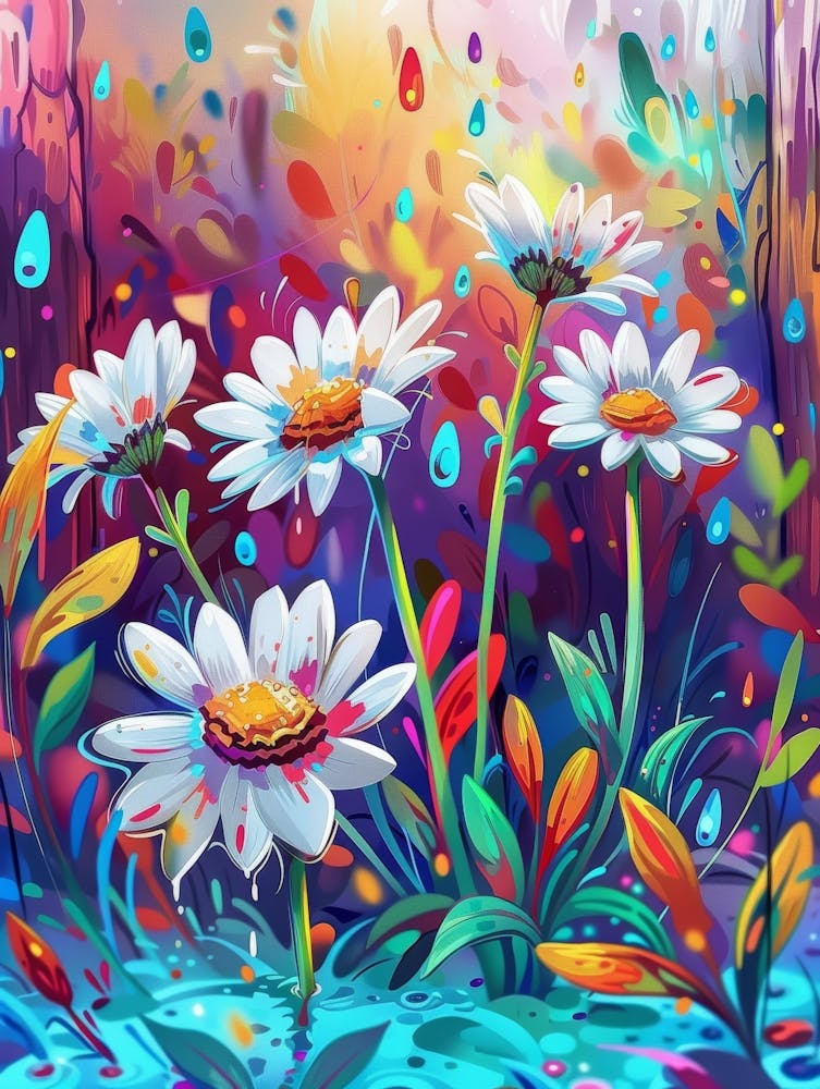 Daisies In The Rain