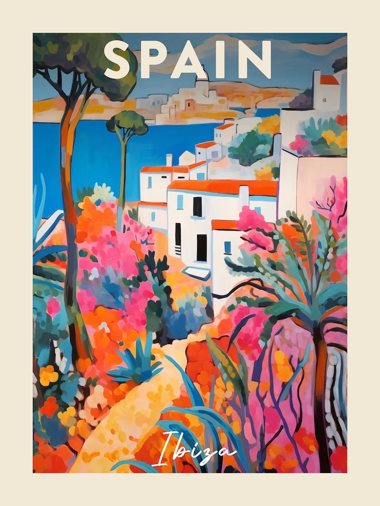 Ibiza Spain 5 Fauvist Painting  Travel Poster