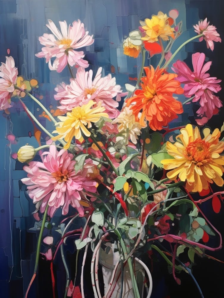 Abstract Flower Painting Chrysanthemum 4