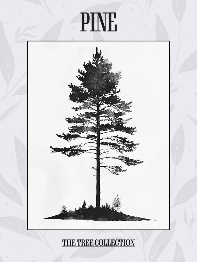 Pine Tree Simple Geometric Nature Stencil 1 Poster