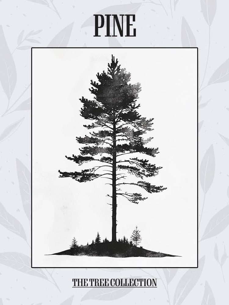 Pine Tree Simple Geometric Nature Stencil 1 Poster