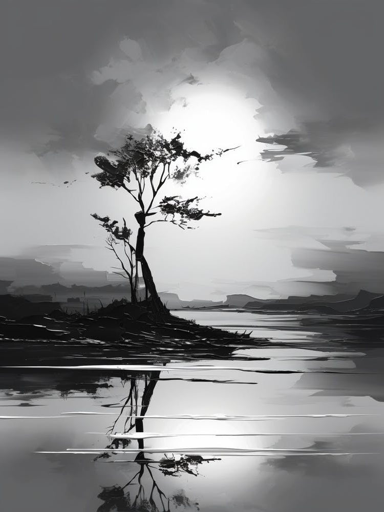 Tranquility Abstract Black And White 3