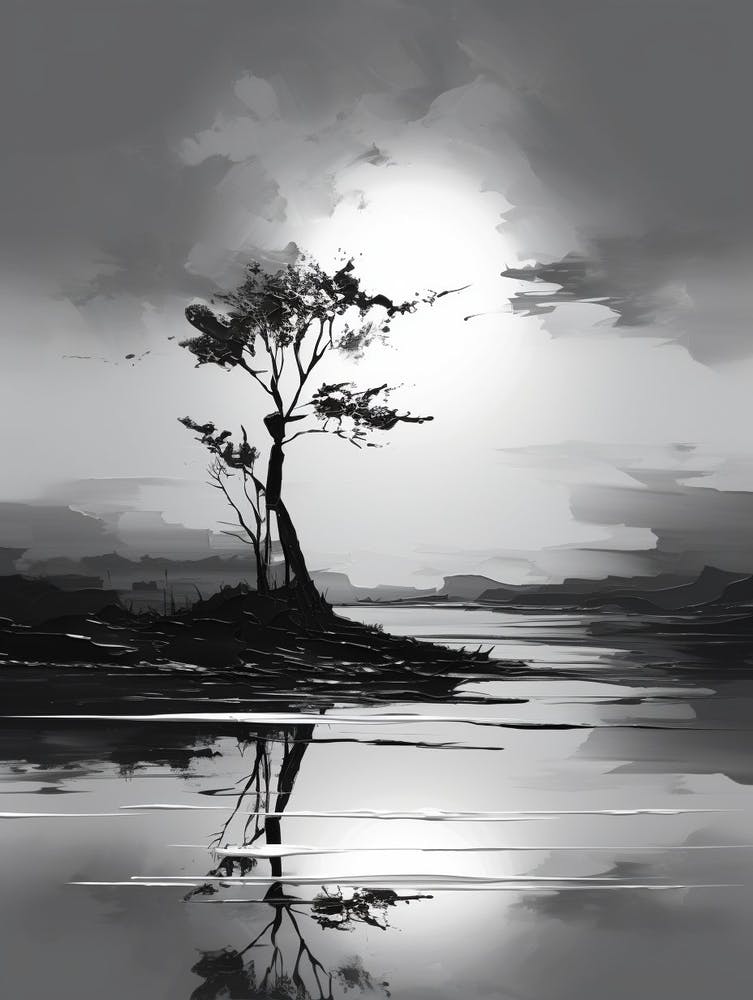 Tranquility Abstract Black And White 3