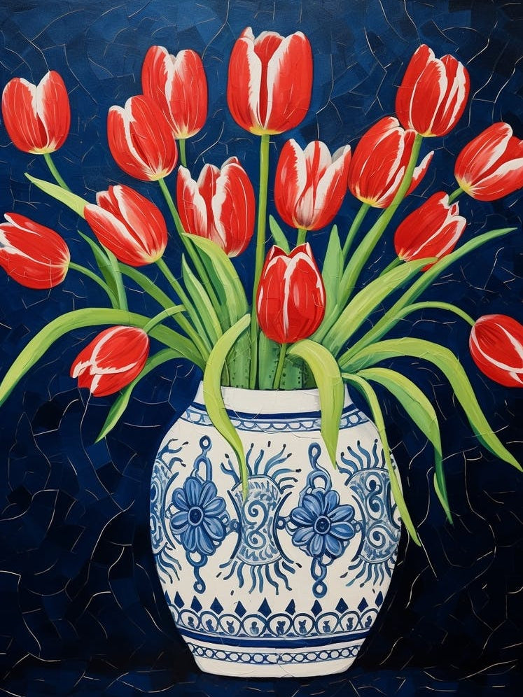 Flowers In A Vase Still Life Painting Tulips 10