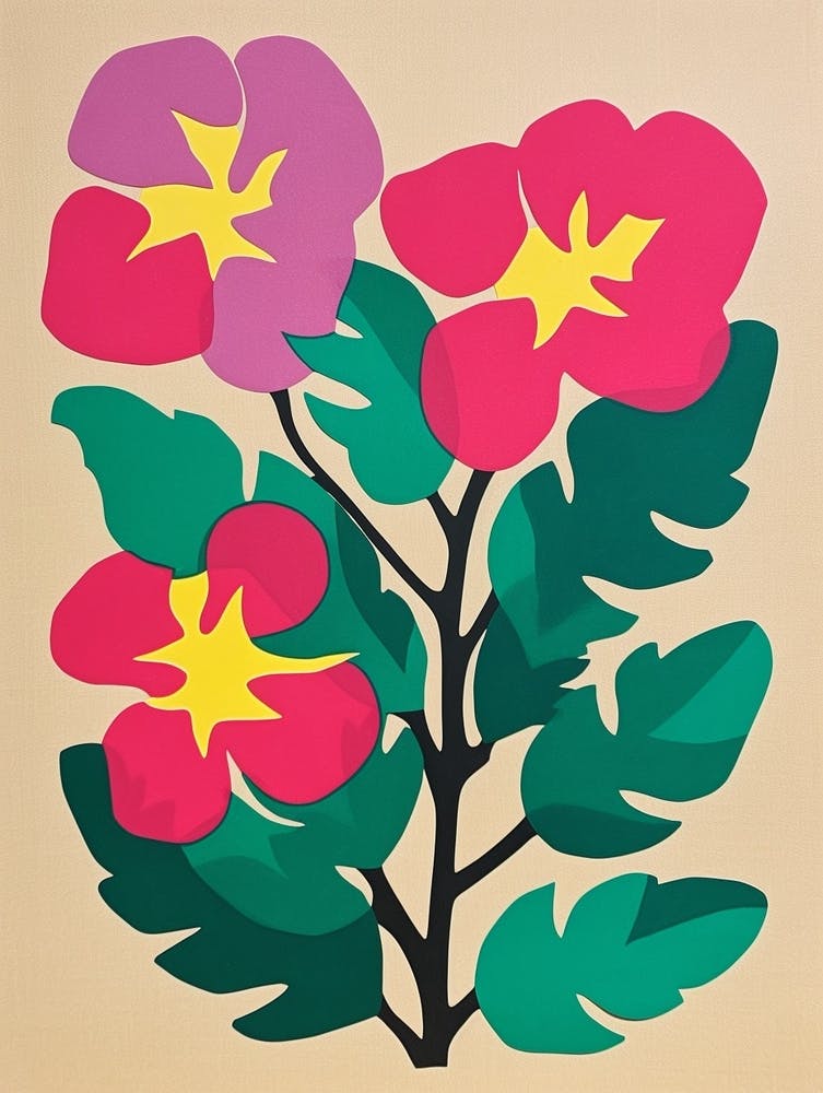 Cut Out Style Flower Art Bougainvillea