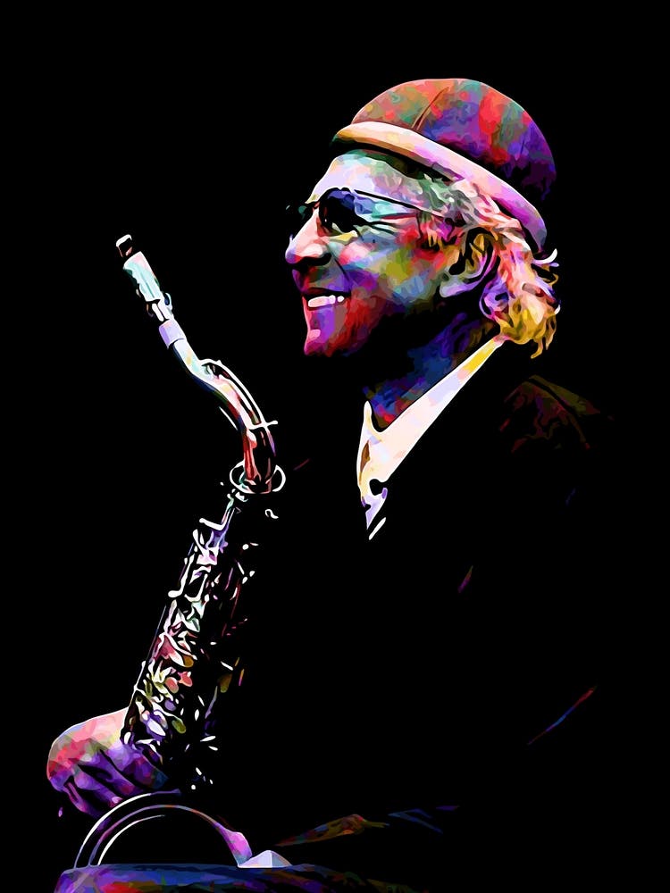 Charles Lloyd Jazz Musician in my Colorful Illustration