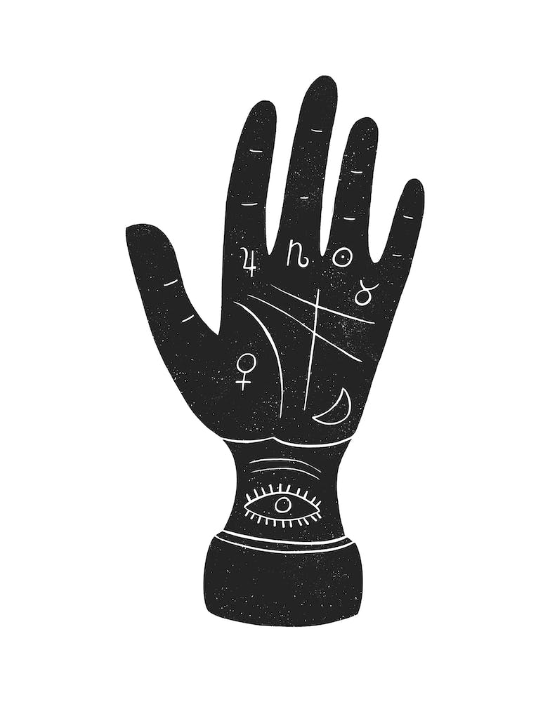 Palmistry Hand Black