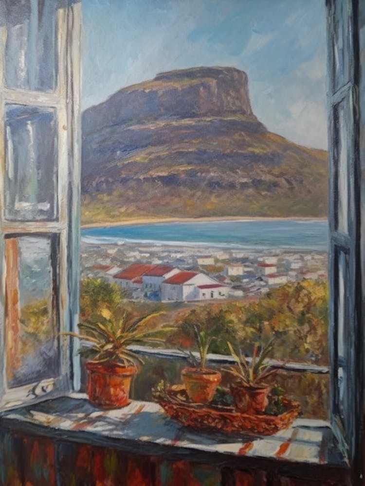 Window View Of Cape Town In The Style Of Impressionism 3