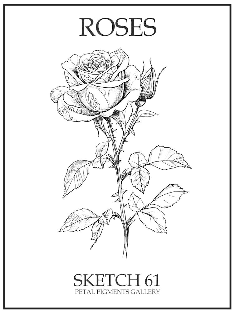Roses Sketch 61 Poster