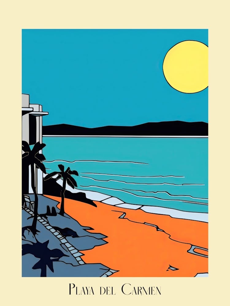 Poster Of Minimal Design Style Of Playa Del Carmen, Mexico 2