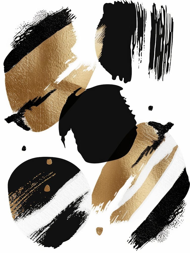 Gold And Black Brush Strokes 8