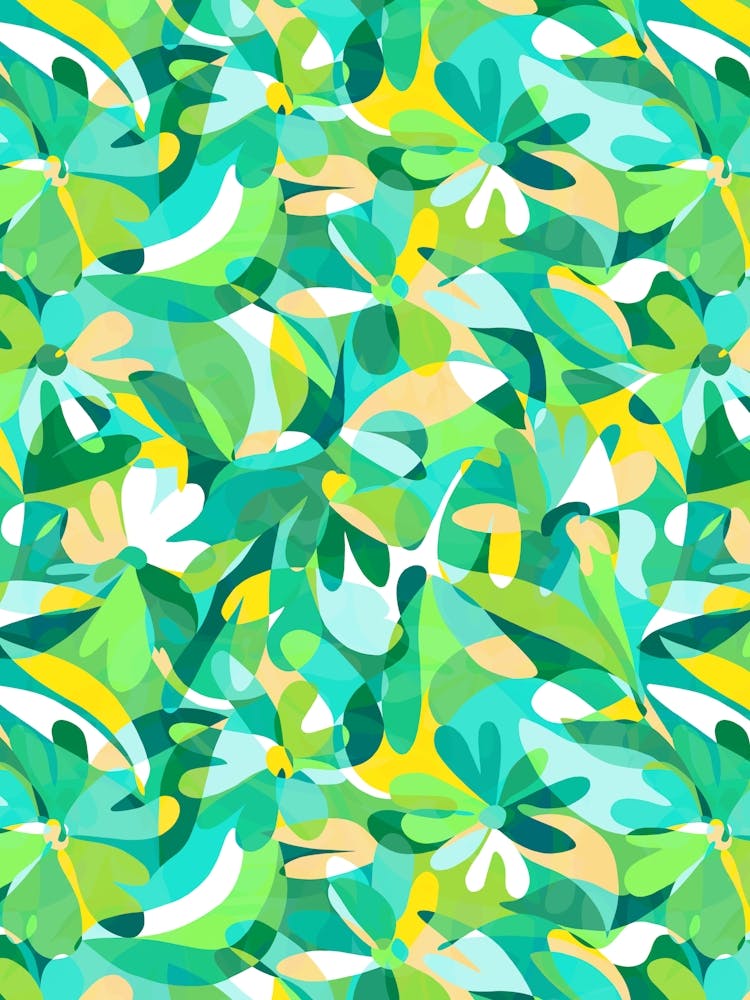 Abstract Flowers - Green