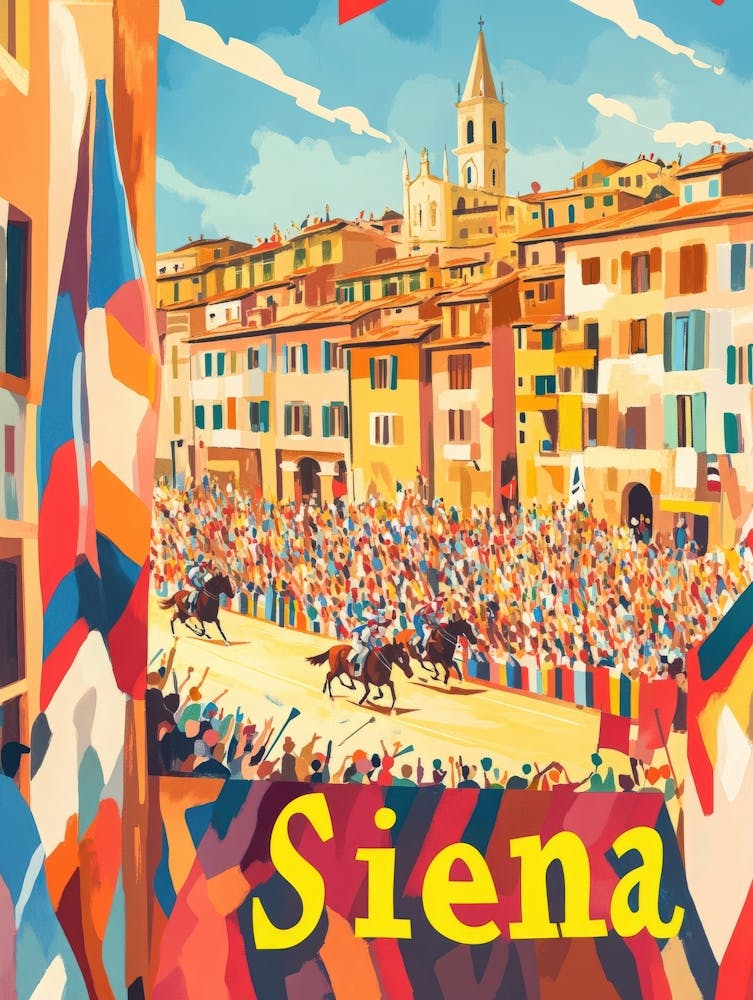 Aihrgdesign Une affiche de voyage inspirée des années 1970 pour Sienne représentant 998f1b35 741d 4d01 B9d1 8ee2540bb915 0