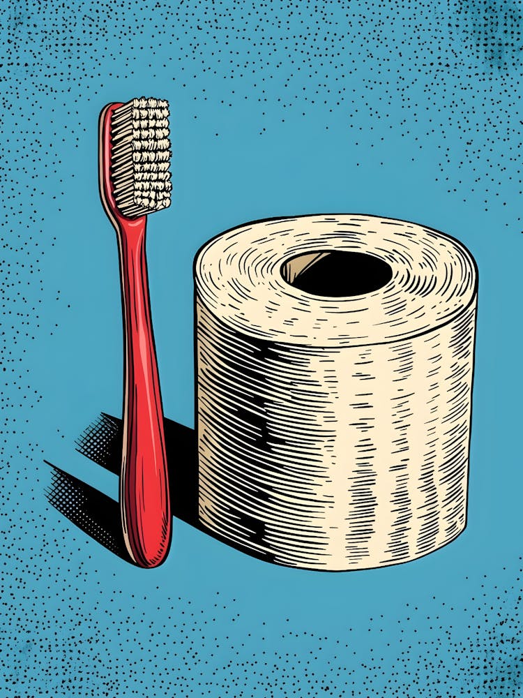 Toilet Roll And Toothbrush