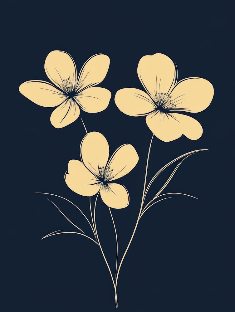 Flowers On A Black Background 8