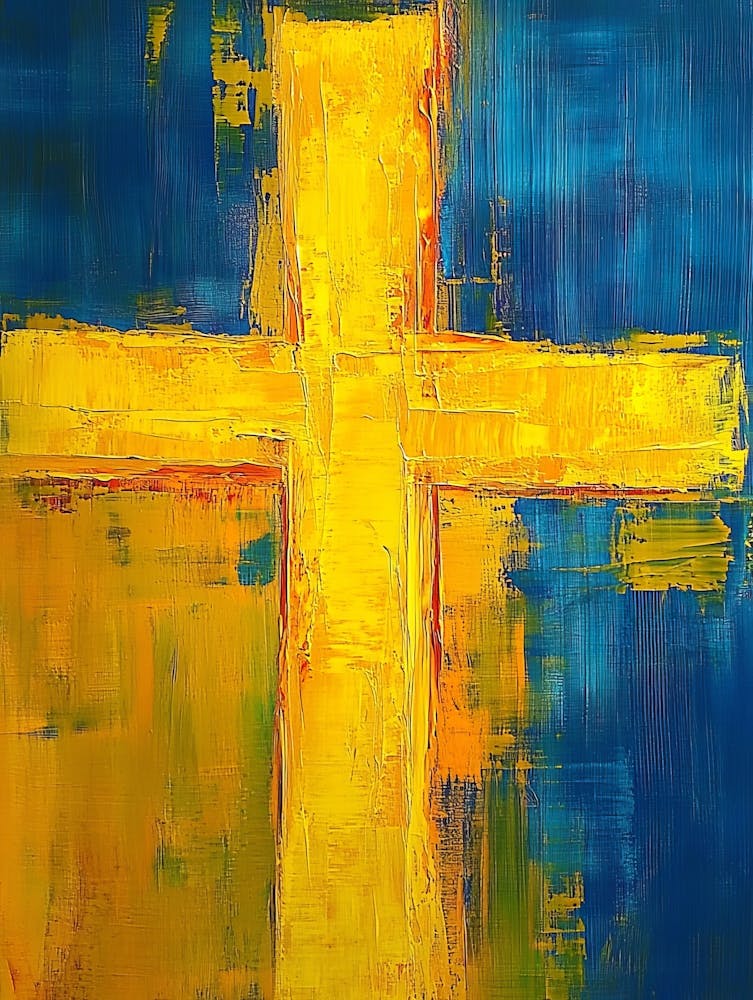 Yellow Abstract Cross