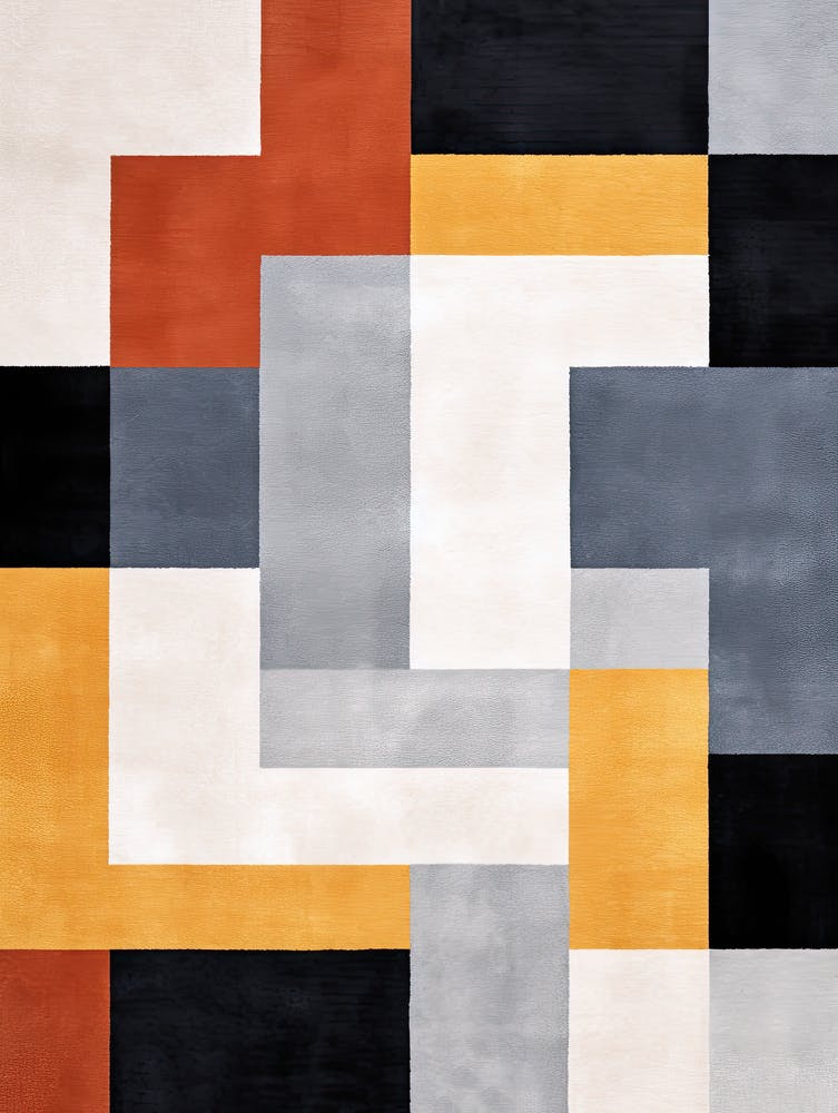 Sculpted Shadows: Abstract Mid-Century Geometry