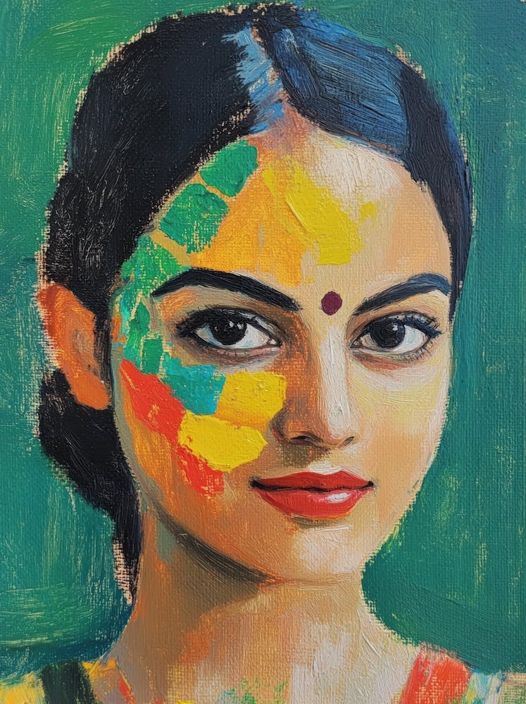 Woman With Colorful Face