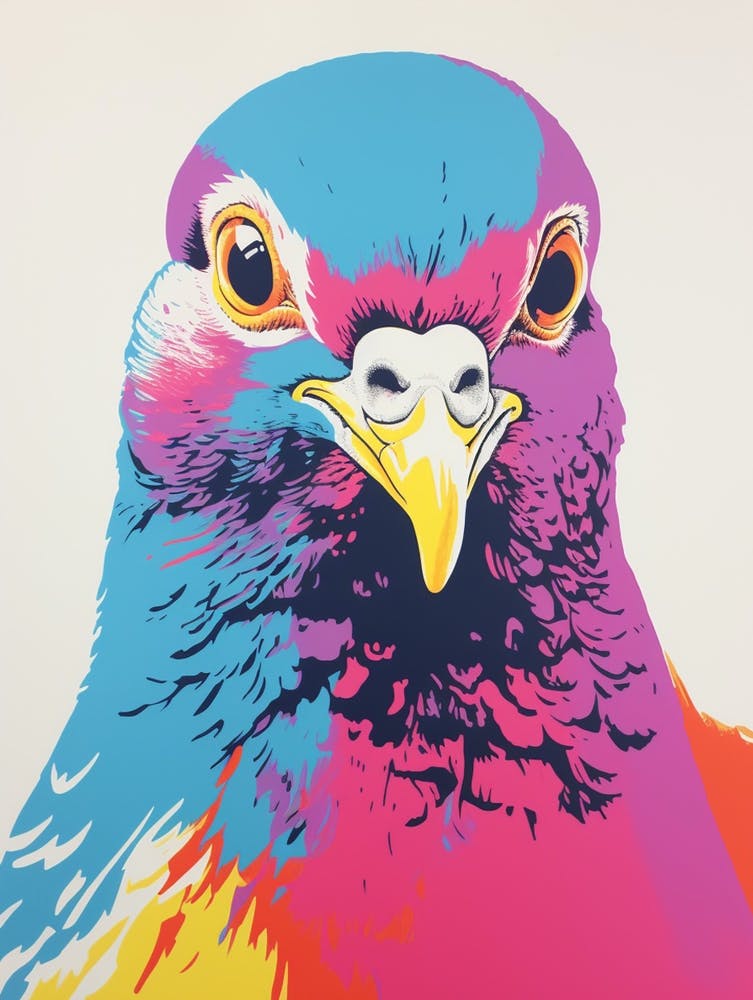 Andy Warhol Style Bird Pigeon 1