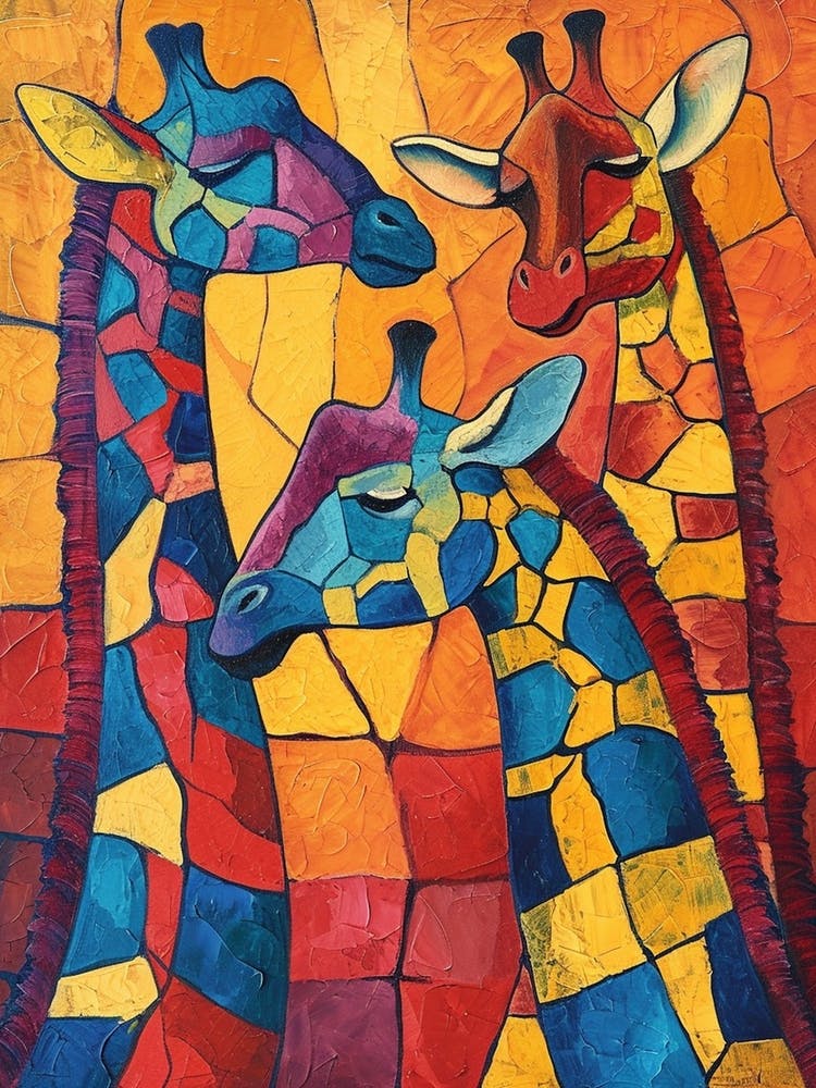 Geometric Colourful Giraffes 1