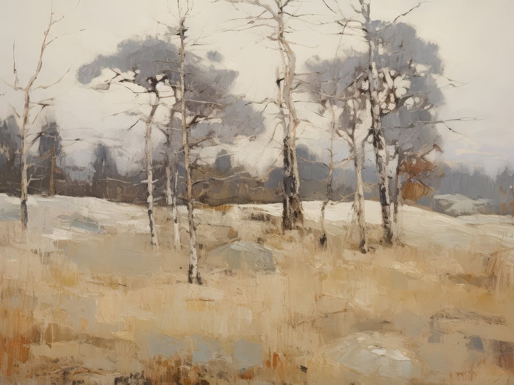 Rustic Landscape Oil Painting
