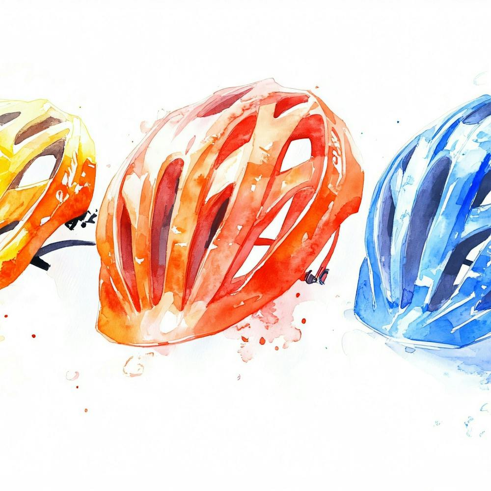 Watercolor Bicycle Helmets 2